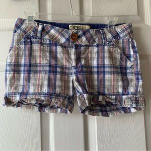 OTB Premium pink blue & white plaid shorts size 5